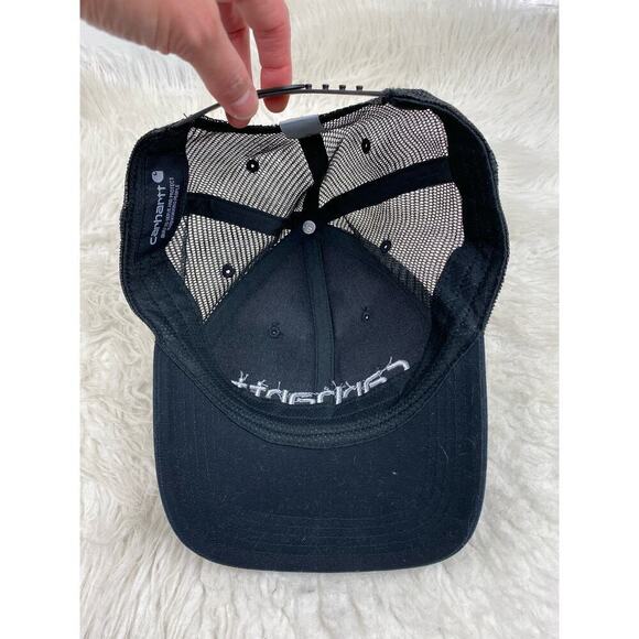 Carhartt Black Adjustable Mesh Snap Back Baseball Trucker Hat - Picture 3 of 5